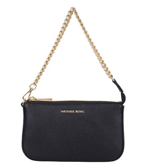 michael kors medium chain pouchette black|michael kors chain link.